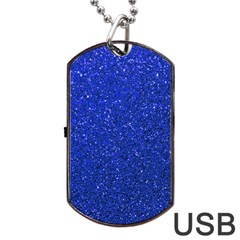 Blue Glitter Dog Tag Usb Flash (two Sides) by snowwhitegirl