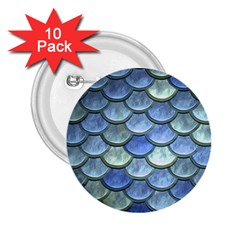 Blue Mermaid Scale 2 25  Buttons (10 Pack)  by snowwhitegirl