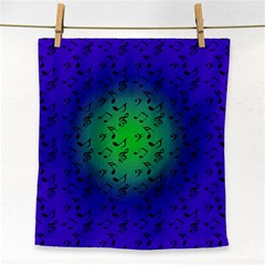 Blue Music Green Moon Face Towel by snowwhitegirl