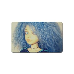 Blue Hair Boy Magnet (name Card) by snowwhitegirl