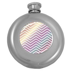 Ombre Zigzag 01 Round Hip Flask (5 Oz) by snowwhitegirl