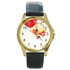 Santa Claus 1827265 1920 Round Gold Metal Watch by vintage2030