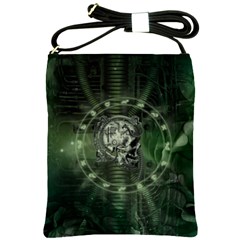 Awesome Creepy Mechanical Skull Shoulder Sling Bag by FantasyWorld7