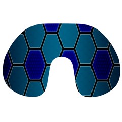 Hexagon Background Geometric Mosaic Travel Neck Pillows by Sapixe