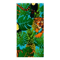 Tropical Pelican Tiger Jungle Blue Shower Curtain 36  X 72  (stall)  by snowwhitegirl