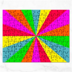 Neon Rainbow Burst Rectangular Jigsaw Puzzl by PodArtist