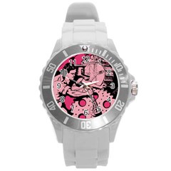 Working Woman Round Plastic Sport Watch (l) by snowwhitegirl