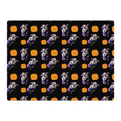 Halloween Skeleton Pumpkin Pattern Black Double Sided Flano Blanket (mini)  by snowwhitegirl