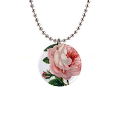 Pink Rose Button Necklaces by snowwhitegirl