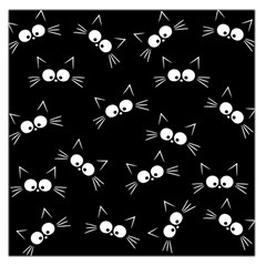 Cute Black Cat Pattern Large Satin Scarf (square) by Valentinaart