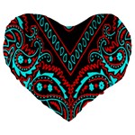 Blue And Red Bandana Large 19  Premium Heart Shape Cushions Front