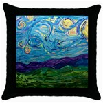 A Very Very Starry Night Throw Pillow Case (Black)