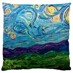 A Very Very Starry Night Large Flano Cushion Case (One Side)