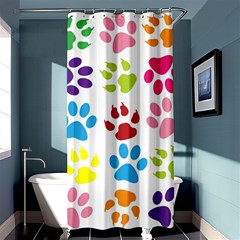 Paw Print Paw Prints Background Shower Curtain 36  X 72  (stall)  by Wegoenart