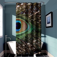 Peacock Tail Feathers Shower Curtain 36  X 72  (stall)  by Wegoenart