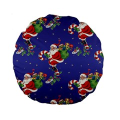 Christmas Vintage Santa Background Standard 15  Premium Round Cushions by Wegoenart