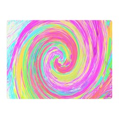 Groovy Abstract Pink And Blue Liquid Swirl Painting Double Sided Flano Blanket (mini)  by myrubiogarden