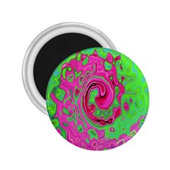 Groovy Abstract Green And Red Lava Liquid Swirl 2 25  Magnets by myrubiogarden