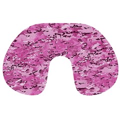 Pink Camouflage Army Military Girl Travel Neck Pillows by snek