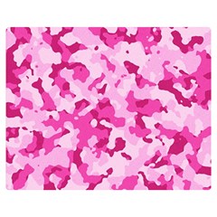 Standard Pink Camouflage Army Military Girl Funny Pattern Double Sided Flano Blanket (medium)  by snek