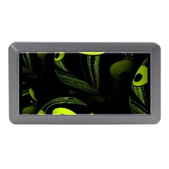 Fractal Fractals Green Ball Black Memory Card Reader (mini) by Pakrebo