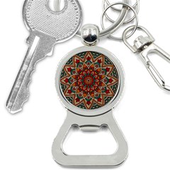 Mandala - Red & Teal Bottle Opener Key Chains by WensdaiAmbrose