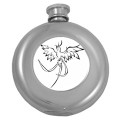 Phoenix Mythical Bird Animal Round Hip Flask (5 Oz) by Wegoenart