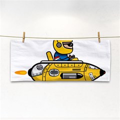 Cartoon Space Racer Galaxy Science Hand Towel by Wegoenart