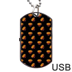 Kawaii Chips Black Dog Tag Usb Flash (one Side) by snowwhitegirl