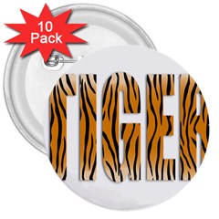 Tiger Bstract Animal Art Pattern Skin 3  Buttons (10 Pack)  by Sudhe