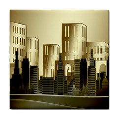 Architecture City House Tile Coasters by Sudhe