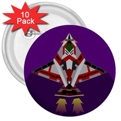 Toy Plane Outer Space Launching 3  Buttons (10 Pack)  by Sudhe