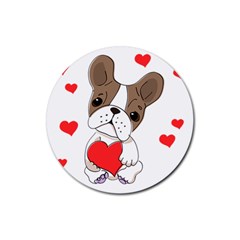 Animation Dog Cute Animate Comic Rubber Round Coaster (4 Pack)  by Sudhe