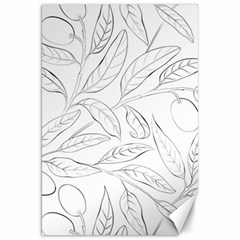 Organic Olive Leaves Pattern Hand Drawn Black And White Canvas 20  X 30  by genx