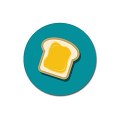 Toast With Cheese Pattern Turquoise Green Background Retro Funny Food Magnet 3  (round) by genx