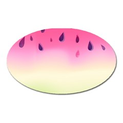 Watermelon Pastel Gradient Pink Watermelon Pastel Gradient Oval Magnet by genx