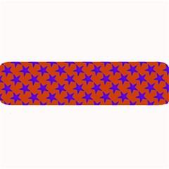 Purple Stars Pattern On Orange Large Bar Mats by BrightVibesDesign