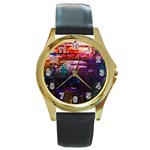 Spring Ring Round Gold Metal Watch