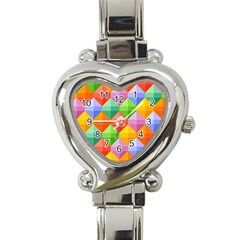 Background Colorful Geometric Triangle Rainbow Heart Italian Charm Watch