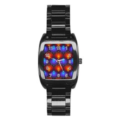 Background Colorful Abstract Stainless Steel Barrel Watch