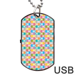 Seamless Pattern Background Abstract Rainbow Dog Tag Usb Flash (one Side)