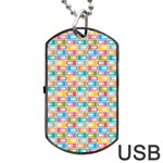 Seamless Pattern Background Abstract Rainbow Dog Tag USB Flash (One Side) Front