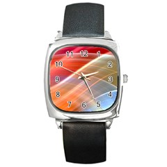 Wave Background Pattern Abstract Square Metal Watch