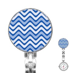 Waves Wavy Lines Stainless Steel Nurses Watch