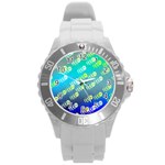 Animal Bee Round Plastic Sport Watch (L) Front