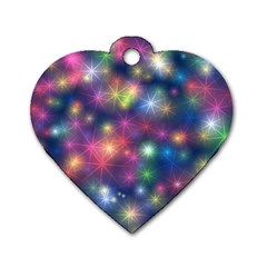 Abstract Background Graphic Space Dog Tag Heart (two Sides)