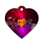 Flame Heart Smoke Love Fire Dog Tag Heart (One Side) Front