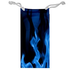 Smoke Flame Abstract Blue Jewelry Bag