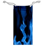 Smoke Flame Abstract Blue Jewelry Bag Back