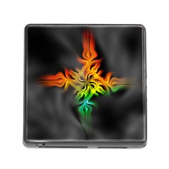 Smoke Rainbow Abstract Fractal Memory Card Reader (square 5 Slot) by HermanTelo